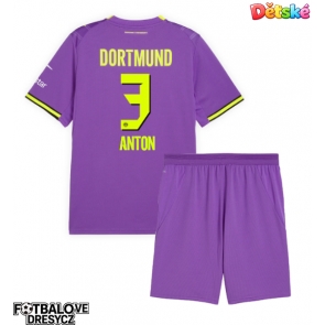 Borussia Dortmund Waldemar Anton #3 Dětské Alternativní dres komplet 2026-27 Krátký Rukáv (+ trenýrky)